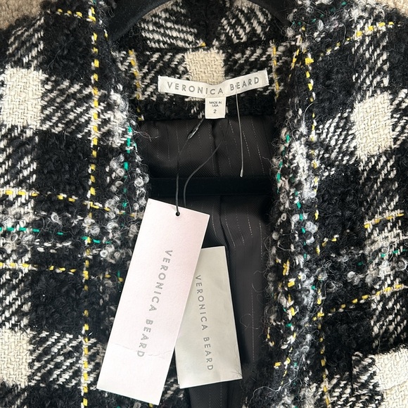 NWT Veronica Beard Crispin Coat Black Multi Size 2 - Picture 4 of 9